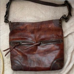 Brown leather shoulder bag